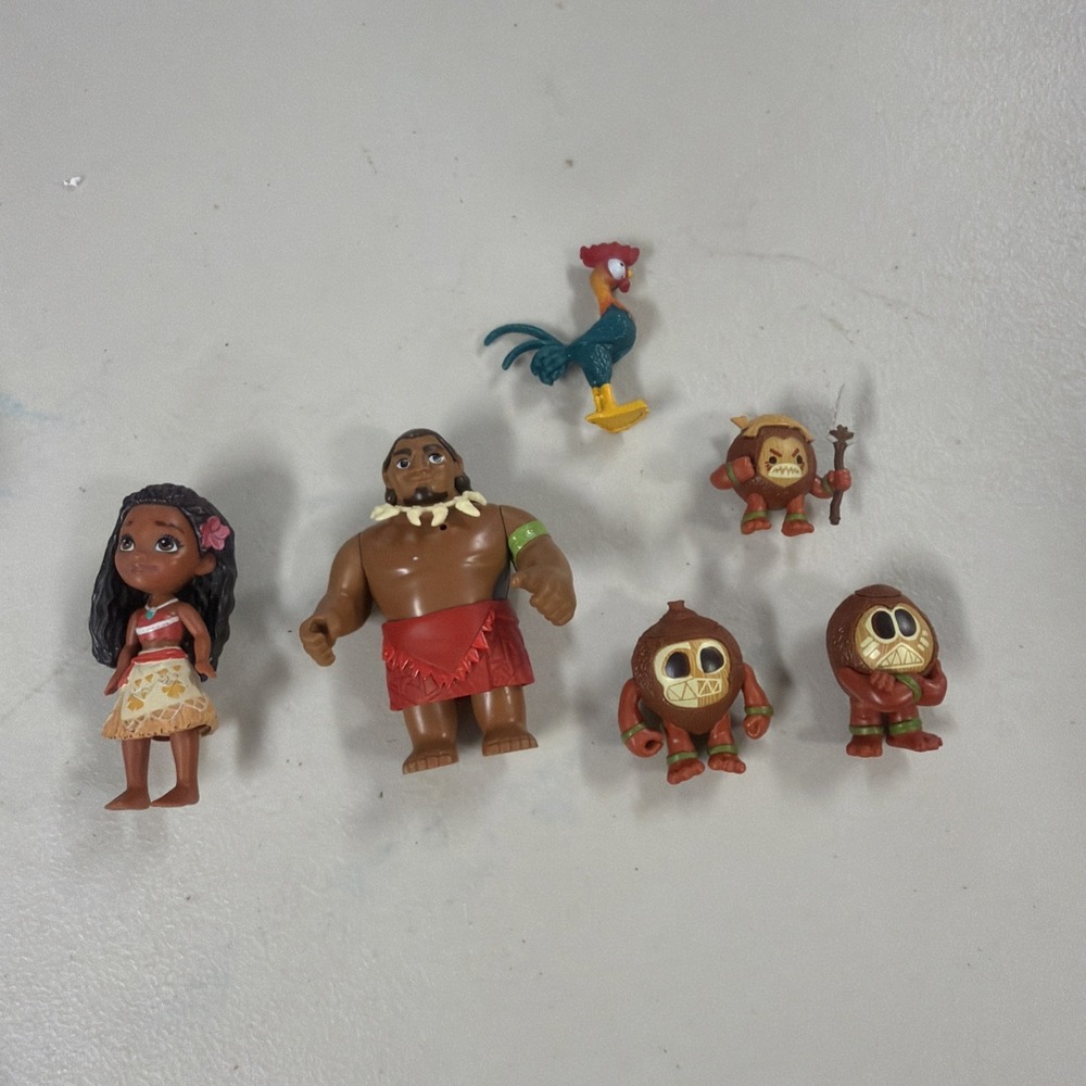 6 Disney Moana Play Set Plastic Figures